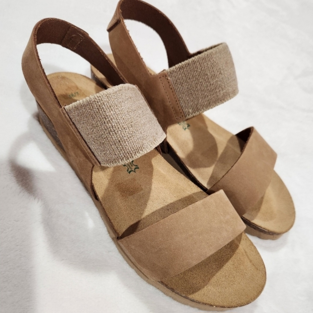 NEW Bio NATURA Tan Minimalist Sandals with Slingback Straps